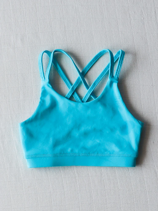 presale GT1007 Baby Girls Blue Strap Yoga Vest Top  D 4.2