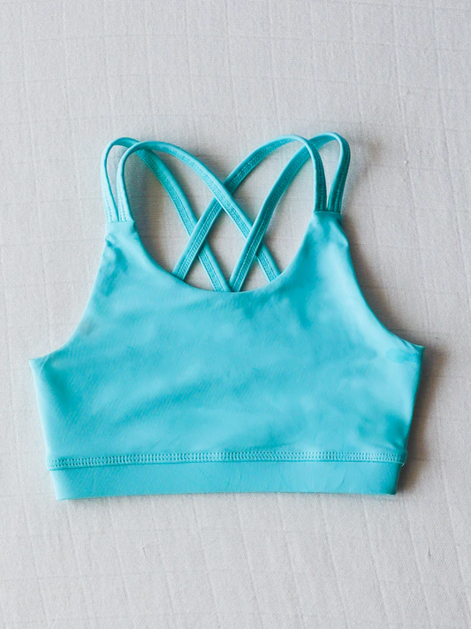 presale GT1008 Baby Girls Light Blue Strap Yoga Vest Top D 4.2