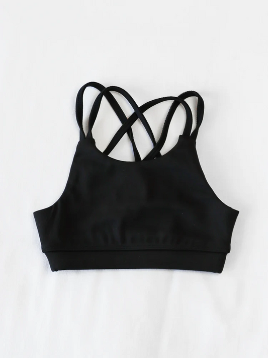 presale GT1011 Baby Girls Black Strap Yoga Vest Top D 4.2