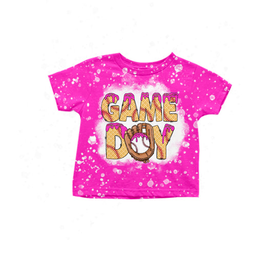 presale GT1013 Baby Girls Hot Pink Short Sleeves Ice-cream Drip Game Doy Tee Shirts Top D 4.4