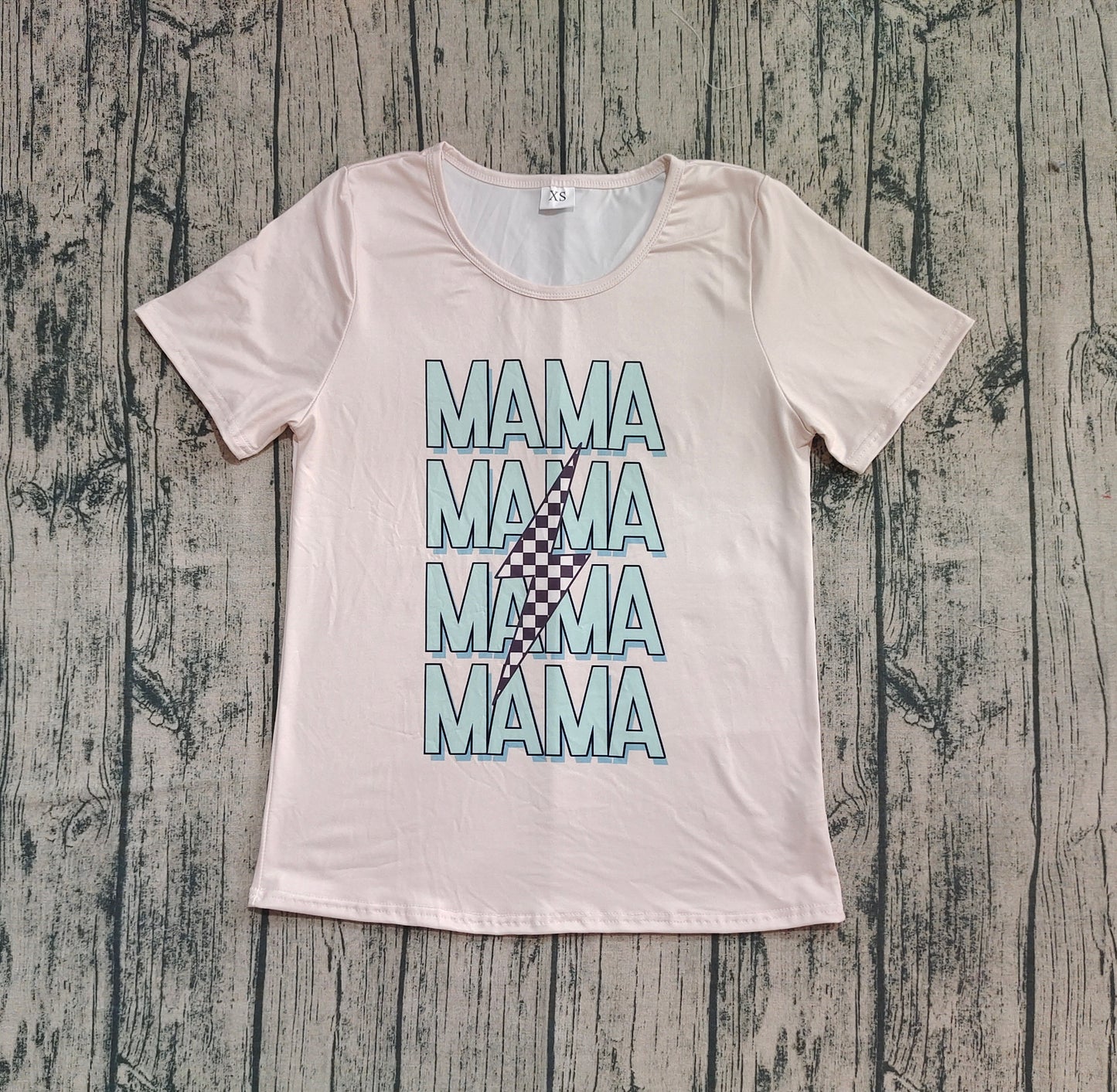 GT1019  Adult Women Short Sleeves MAMA Lightning Tee Shirts Top  D 6.24