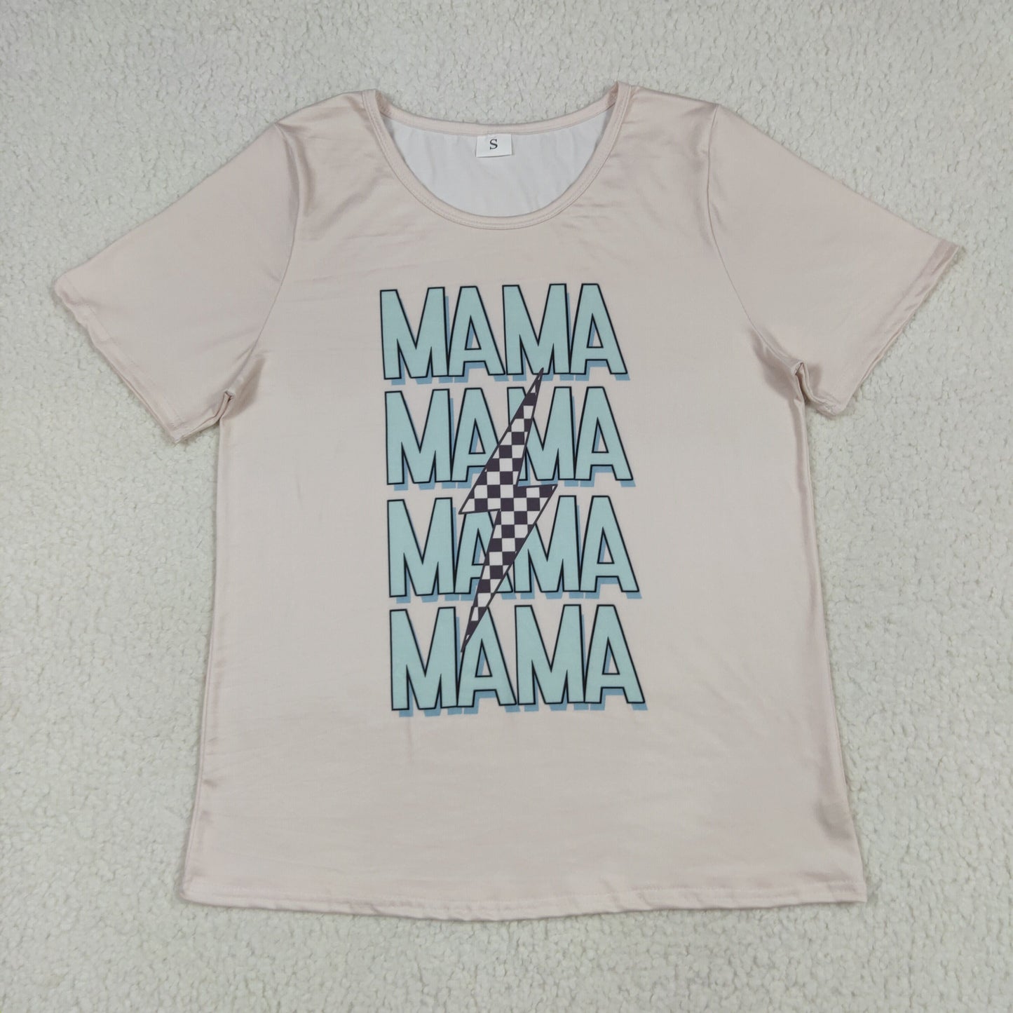 GT1019  Adult Women Short Sleeves MAMA Lightning Tee Shirts Top  D 6.24