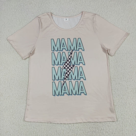 GT1019  Adult Women Short Sleeves MAMA Lightning Tee Shirts Top  D 6.24