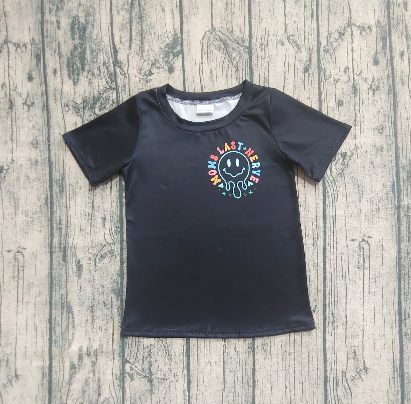 GT1026 Baby Boys Girls Black Smiles On My Moms Last Nerve Tee Shirts Top   D 7.14