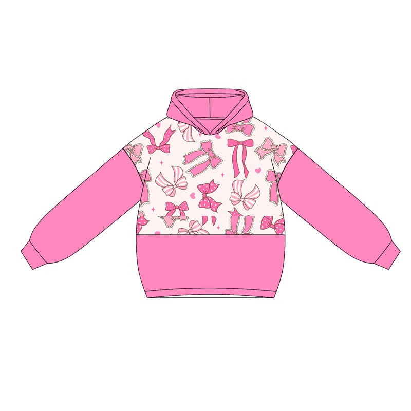 presale GT1033 Baby Girls Hot Pink Long Sleeves Bows Hearts Hoodies Top  D 5.9
