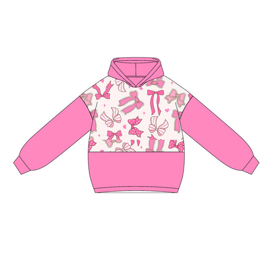 presale GT1033 Baby Girls Hot Pink Long Sleeves Bows Hearts Hoodies Top  D 5.9