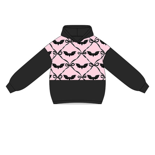 presale GT1035 Baby Girls Black Long Sleeves Bows Bats Plaid Hoodies Top   D 5.9