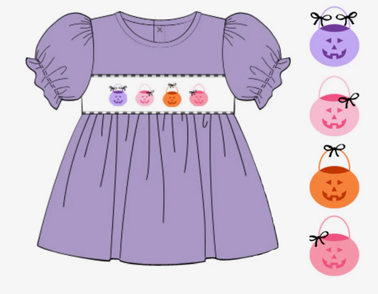 presale GT1044 Baby Girls Lavender Short Ruffle Sleeves Ghosts Pumpkins Tunic Tee Shirts D 5.15