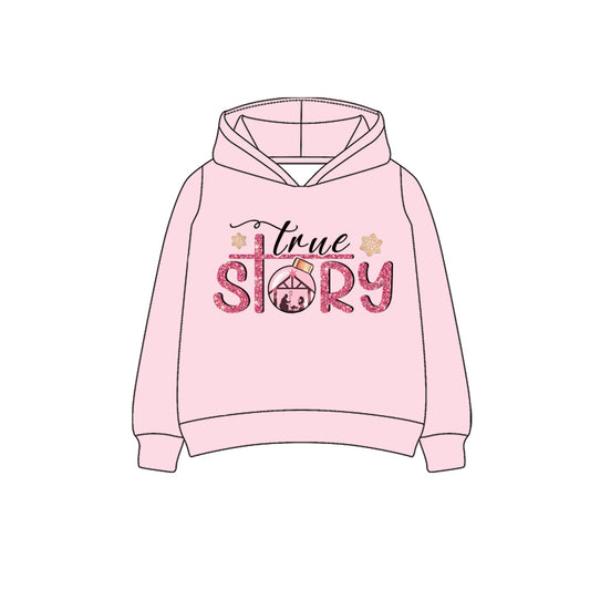 presale GT1098 Baby Girls Long Sleeves True Story Hoodies Top D 7.1