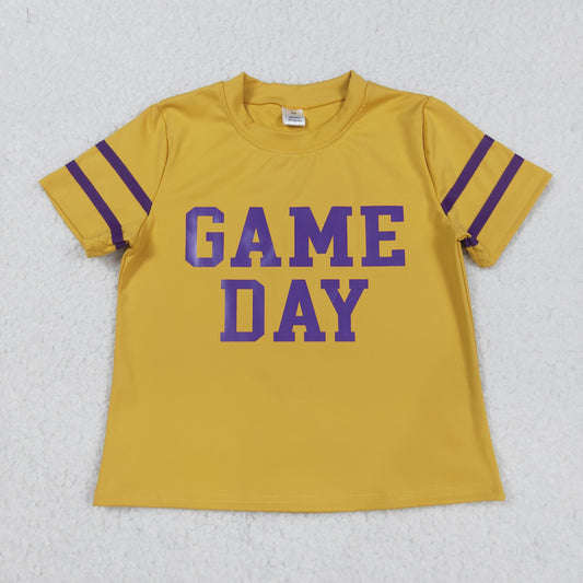 GT1100  Baby Girls Purple Game Day Team Tee Shirts Top D 829