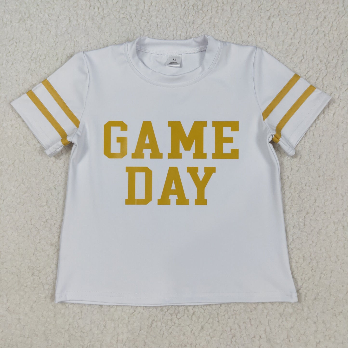 GT1101  Baby Girls Yellow Game Day Team Tee Shirts Top D 822