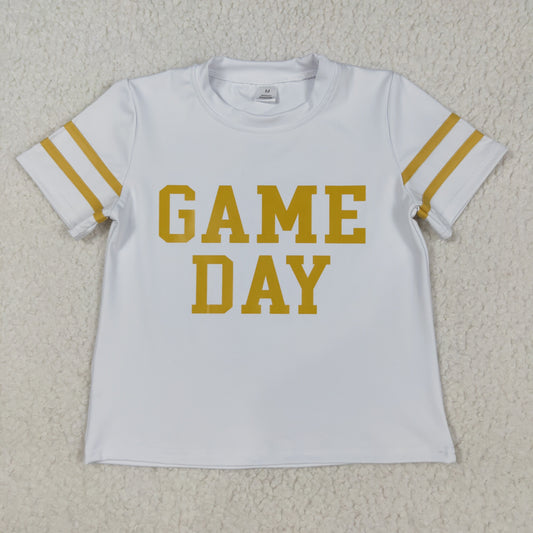 GT1101 Baby Girls Yellow Game Day Team Tee Shirts Top D 822