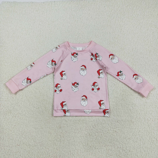 GT1111 Baby Girls Pink Long Sleeves Santa Snowflake Shirts Top  D 7.4