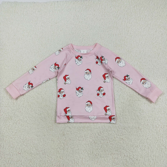 GT1111 Baby Girls Pink Long Sleeves Santa Snowflake Shirts Top D 7.4