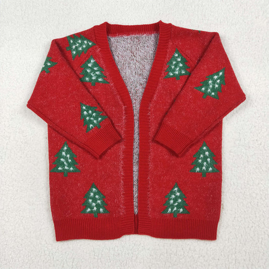 GT1114 Baby Girls Red Christmas Tree Long Sleeve Sweaters D 7.12