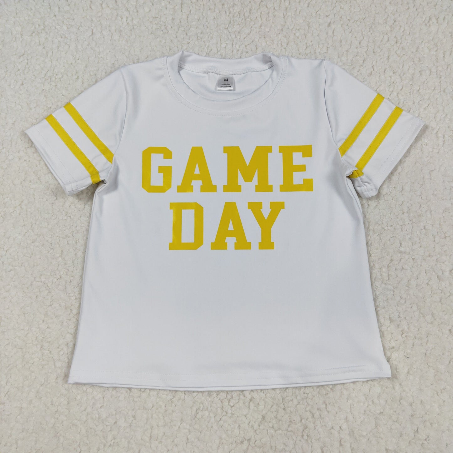 GT1115  Baby Girls Short Sleeves Yellow Game Day Yoga Tee Shirts Top D 8.7