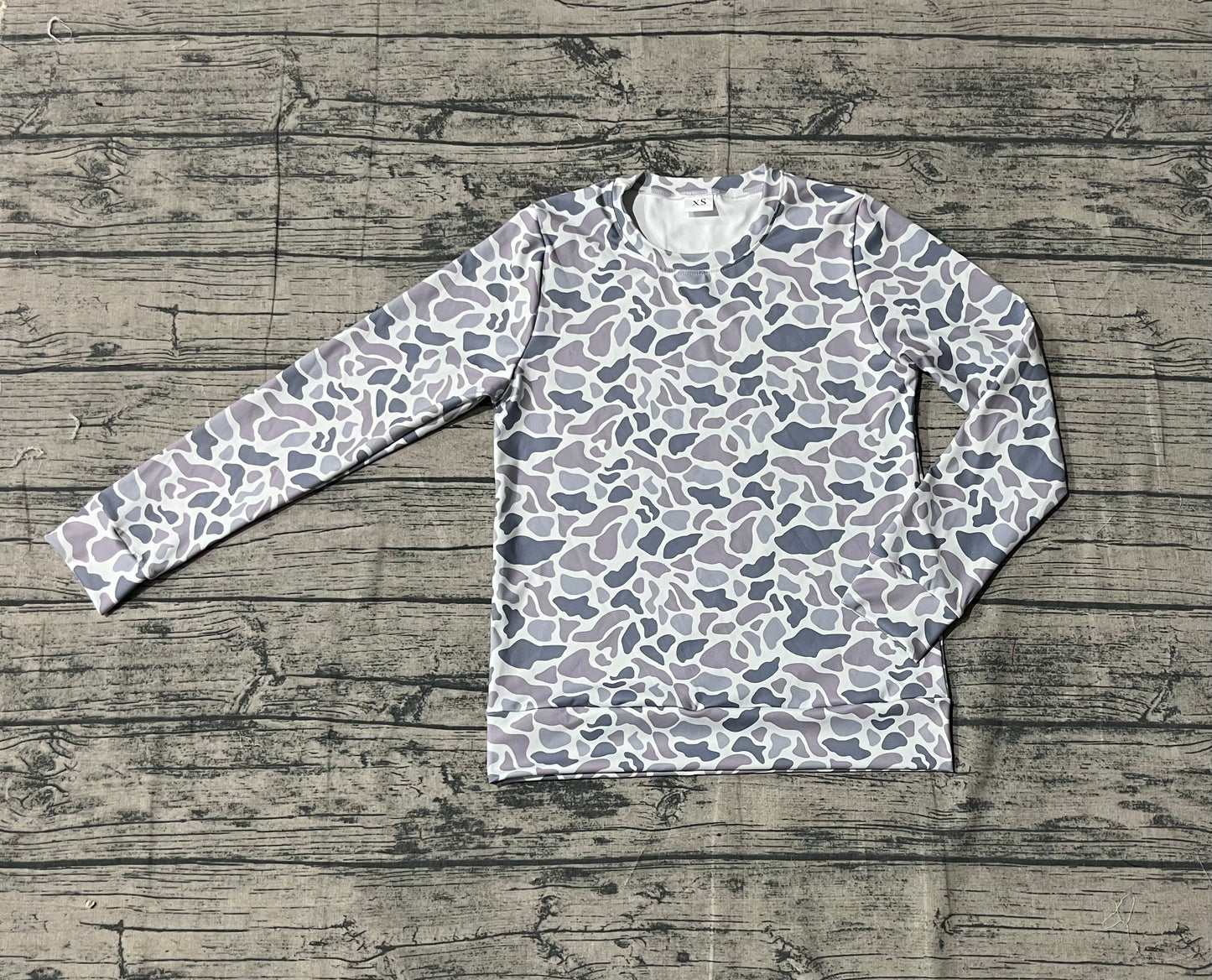 presale  GT1127  Adult Women Light Green Camo Long Sleeves Western Tee Shirts Top  D 918