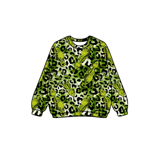 presale GT1128  Baby Girls Long Sleeves Green Face Leopard Tee Shirts Top D 7.18