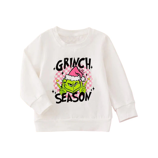 presale GT1131 Baby Girls Long Sleeves Green Faces Christmas Tee Shirts Top  D 7.18