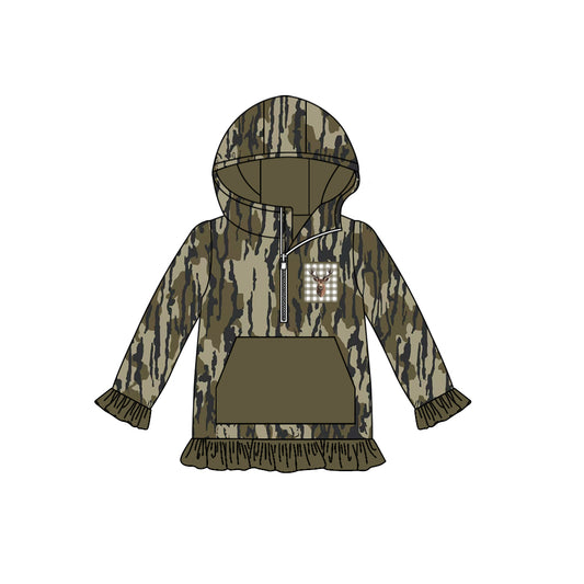 presale GT1135 Baby Girls Bottomland Camo Long Sleeves Deer Pocket Zipper Western Hoodies D 7.22
