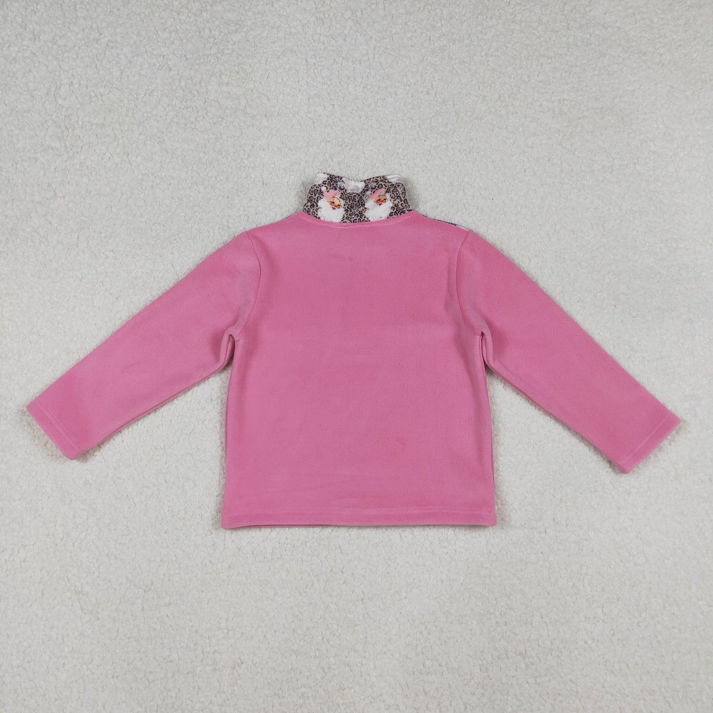 GT1151  Baby Girls Santa Leopard Christmas Half Zipper Pullover Top D 926