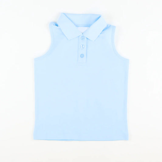 presale GT1158  Baby Girls Sleeveless Button Light Blue Yoga Vests Top D 8.9
