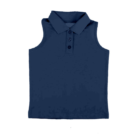 presale GT1159  Baby Girls Sleeveless Button Navy Yoga Vests Top D 8.9