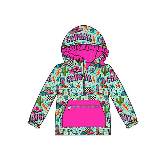 presale GT1166 Baby Boys Hats Cactus Plaid Pocket Zipper Western Hoodies Top D 830