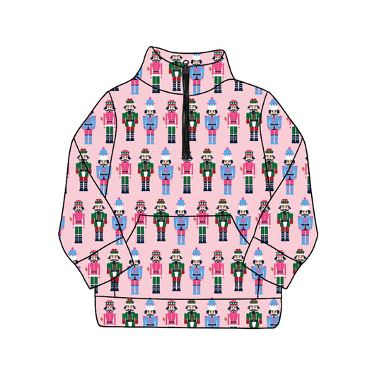 presale GT1172 Adult Women Colorful Soldiers Plaid Pocket Zipper Pullover Tops D 829