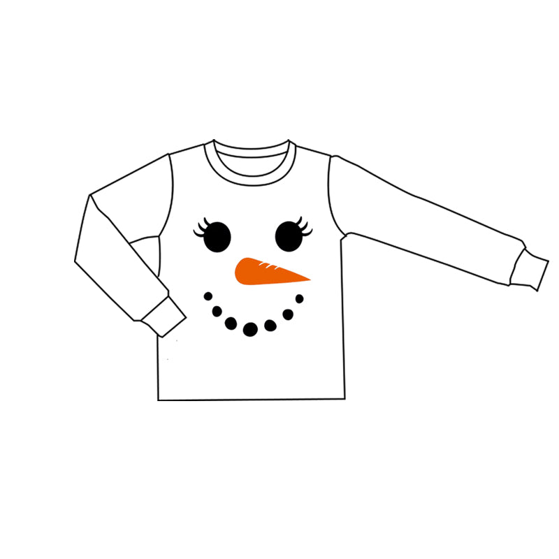 presale GT1223 Baby Girls Long Sleeve Snowmen Christmas Tee Shirts Top  D 910