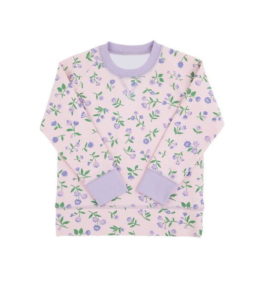 presale GT1232 Baby Girls Long Sleeve Lavender Flowers Tee Shirts Top  D 917