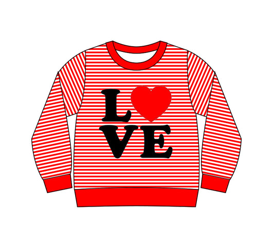 presale GT1235 Baby Girls Long Sleeve Red Stripe Love Heart Valentine Tee Shirts Top   D 917