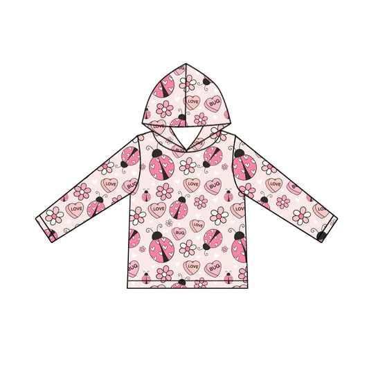presale GT1242 Baby Girls Long Sleeve Pink Flowers Hearts Valentine Hoodies Top   D 922