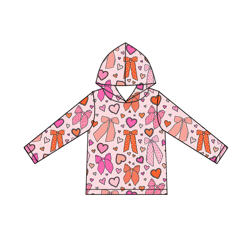 presale GT1244 Pink hooded long-sleeved top with heart and bow pattern  D 922