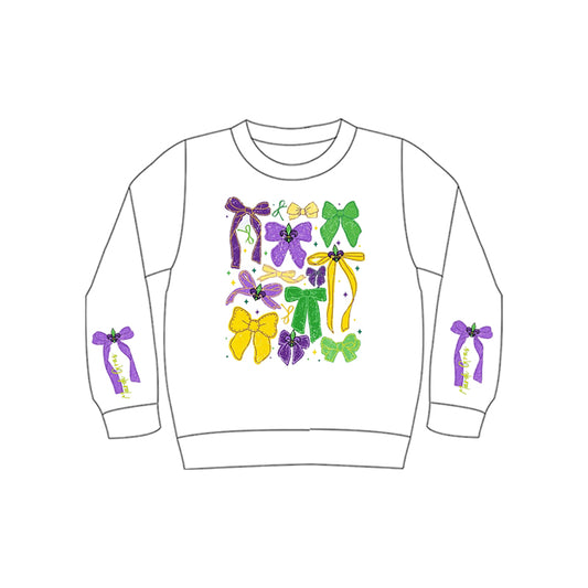 presale GT1313  Baby Girls Long Sleeve Anchors Bows Mardigras Tee Shirts Tunic  D 1015