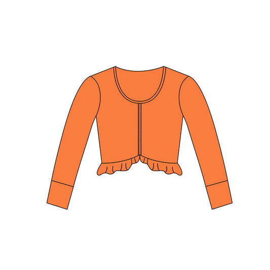 presale GT1407 Baby Girls Orange Long Sleeve Yoga Zipper Jackets Top D 1121