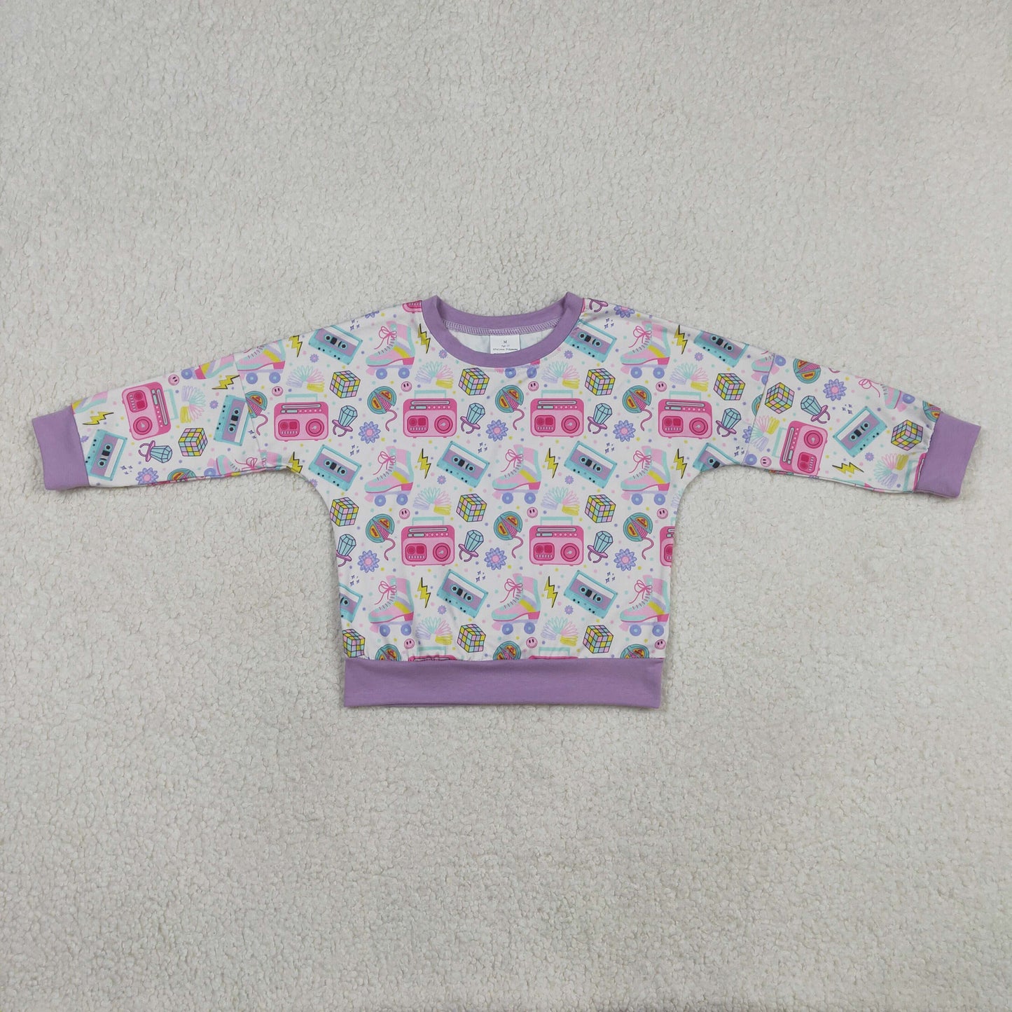 Baby Girls Long Sleeve Recorder Flowers T-shirts Top Cute Floral Print Comfortable Cotton Baby Girl's Shirt