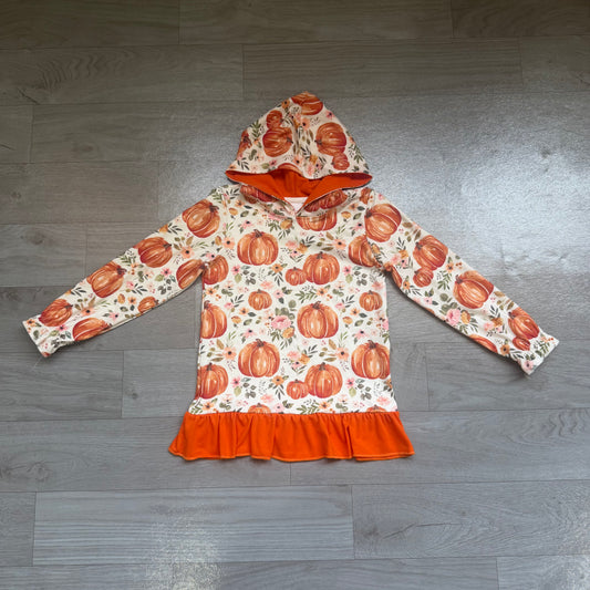Pre order ruffle pullover pumpkin print hoodie