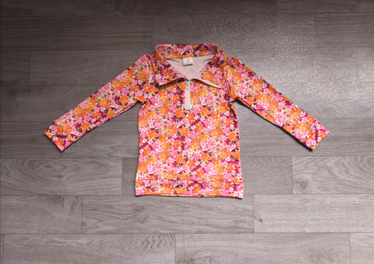 pre order girl fall flower zip up pullover shirt