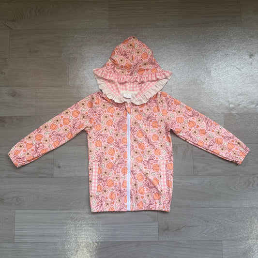 Pre order full zipper pumpkin print hoodie