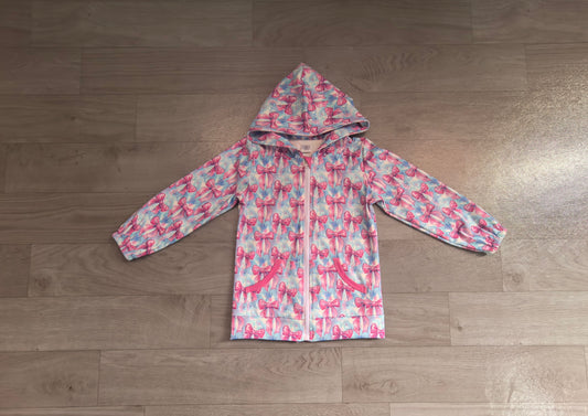 pre order tie dye pink bow yoga full zipper girl hoodie