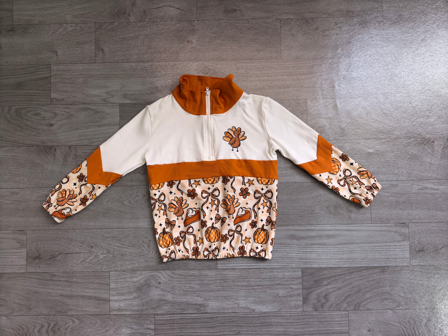 pre order long sleeve turkey zip pullover