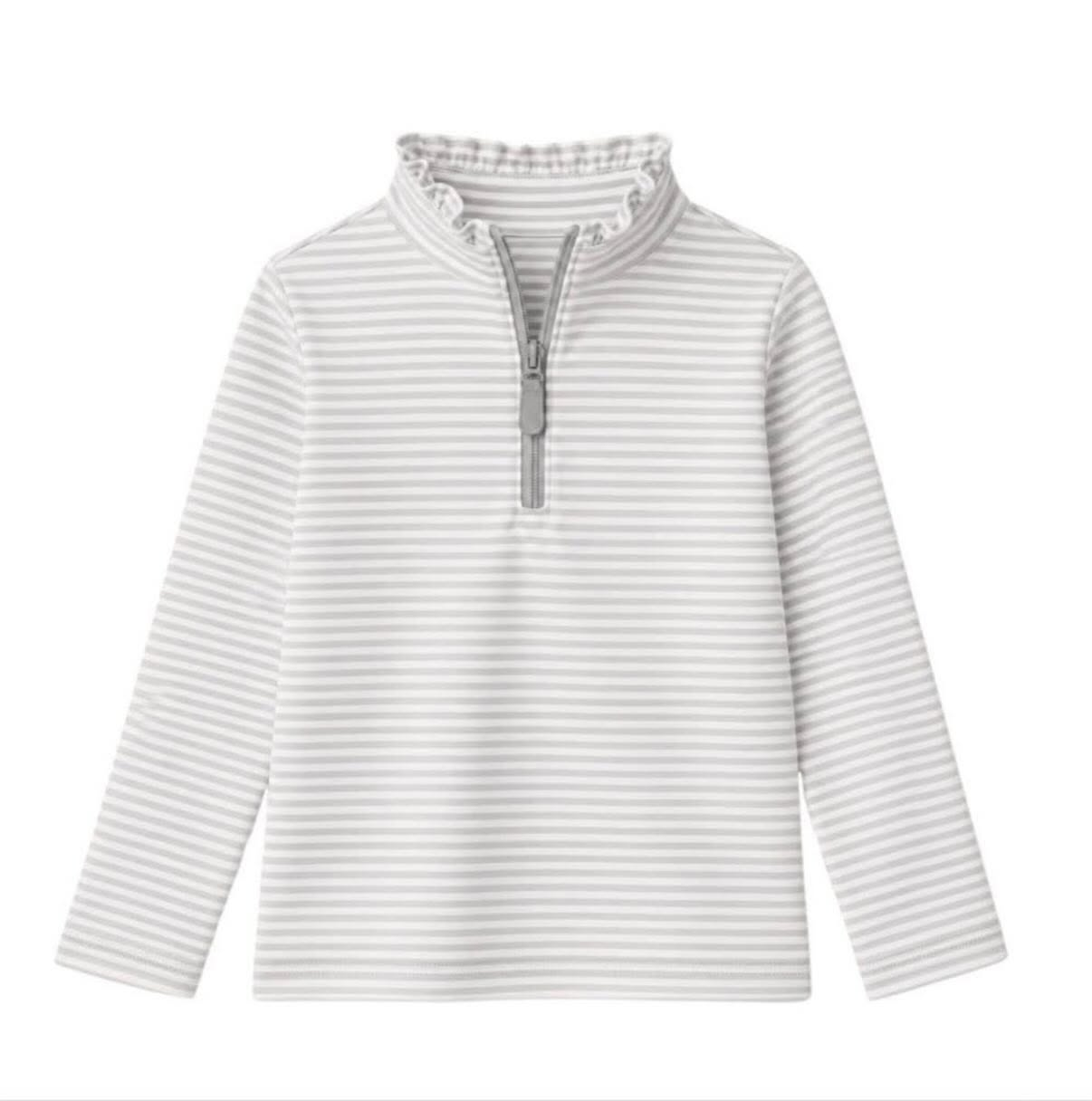 pre order girl gray striped zip up pullover shirt