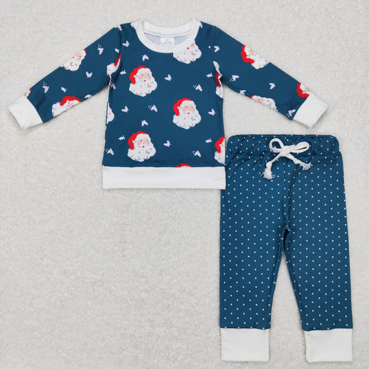 GLP0916 Santa Claus Dark Green Long Sleeve Pants Suit
