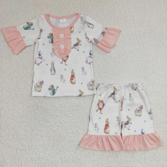 GSSO0155 easter peter rabbit pink rabbit shorts pajama set