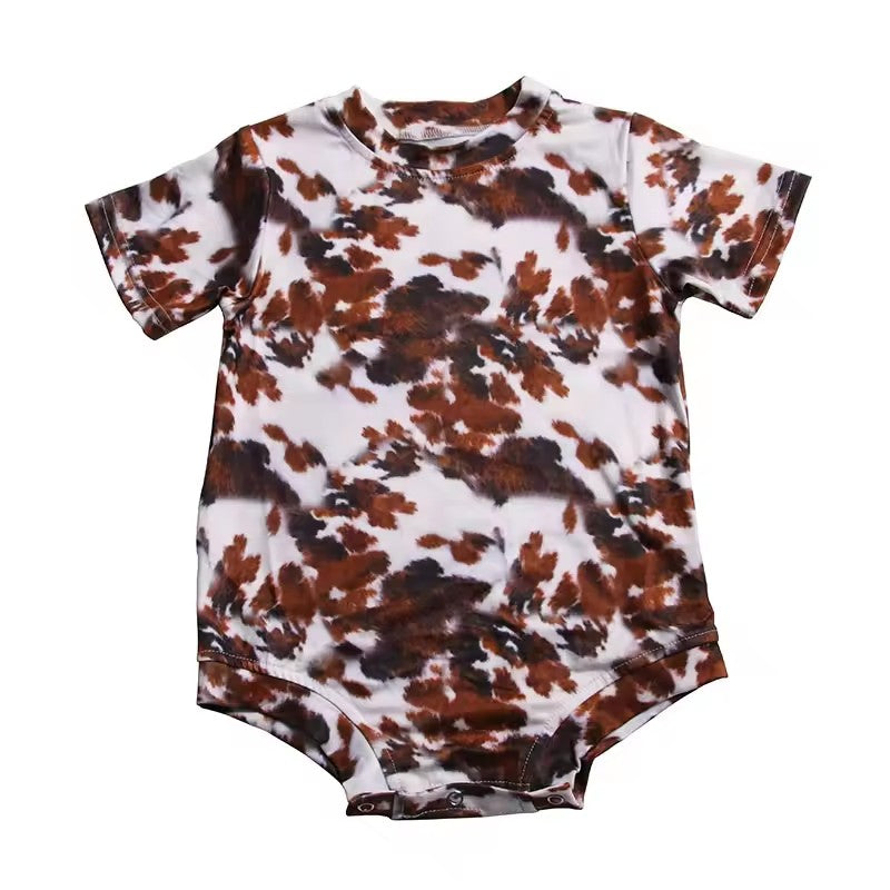 Custom order cow print romper