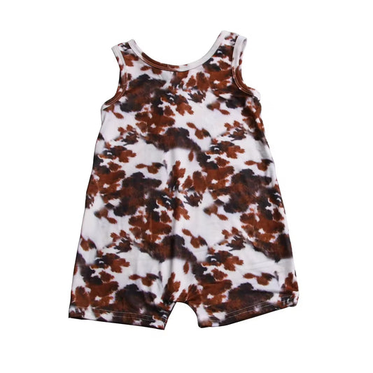 Custom order cow print romper