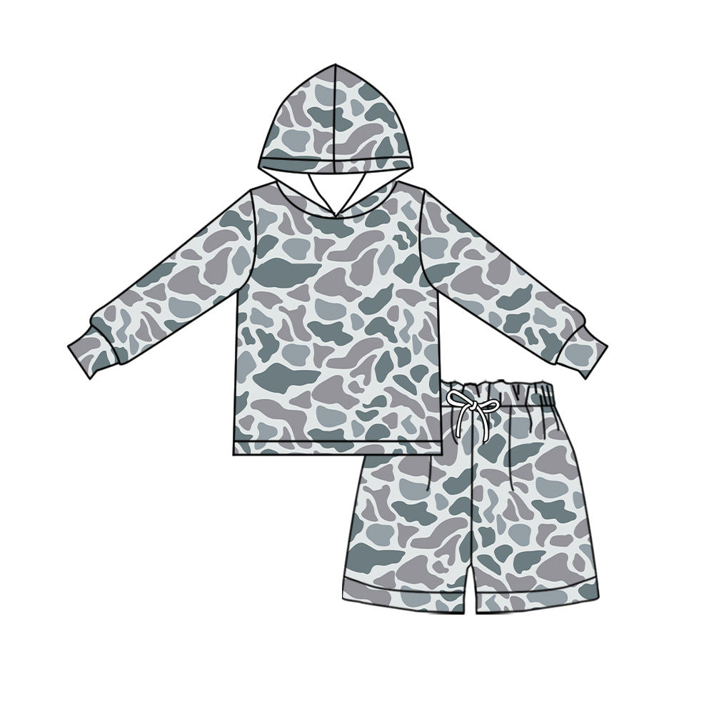 MOQ 5 one items TAT 6-8weeks 95%cotton 5%spandex custom blank camo sets