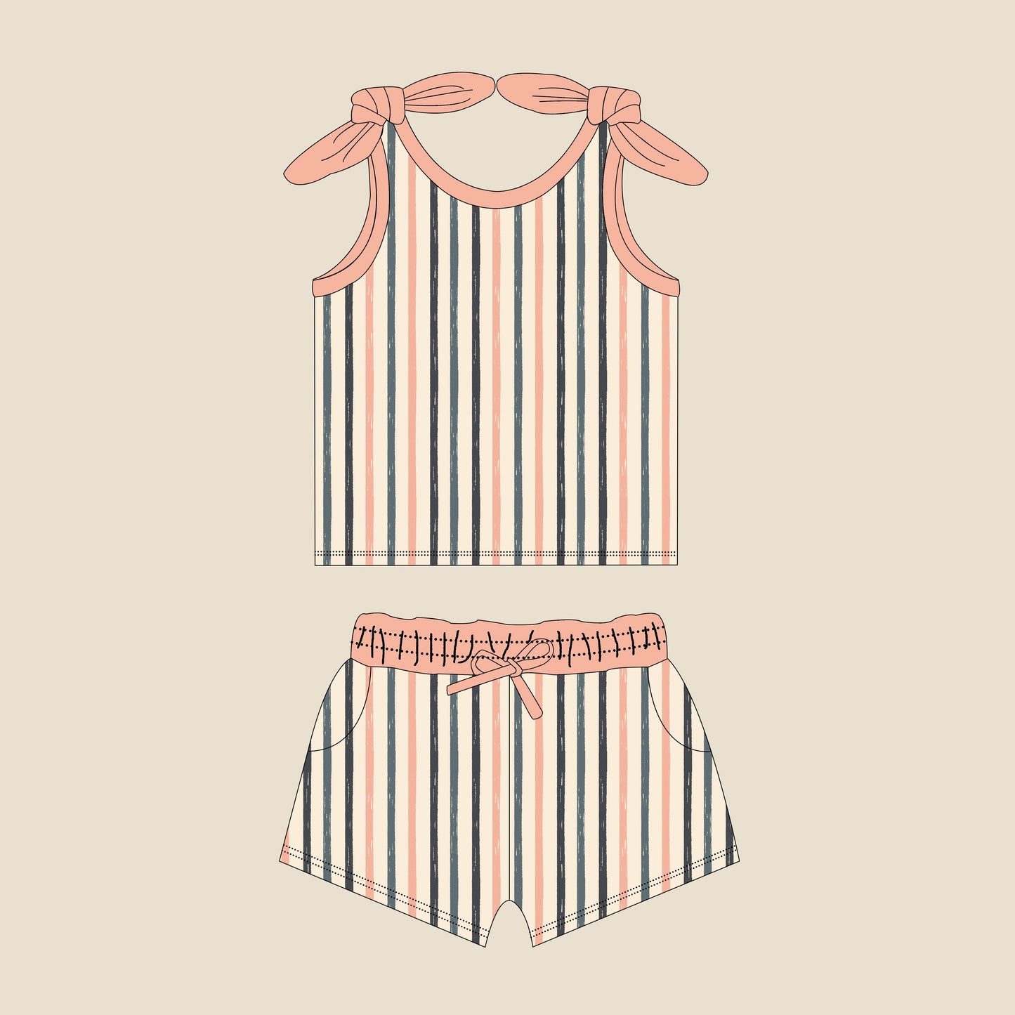 Custom order girls tank shorts set