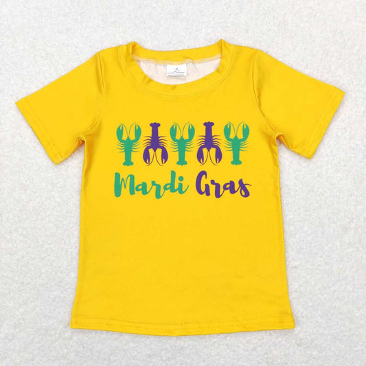 kids mardi gras yellow tee